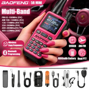 Best Mini Walkie Talkie with Airband: BAOFENG 5Rmini Review & Specs – Bluetooth Wireless Programming and Dual PTT