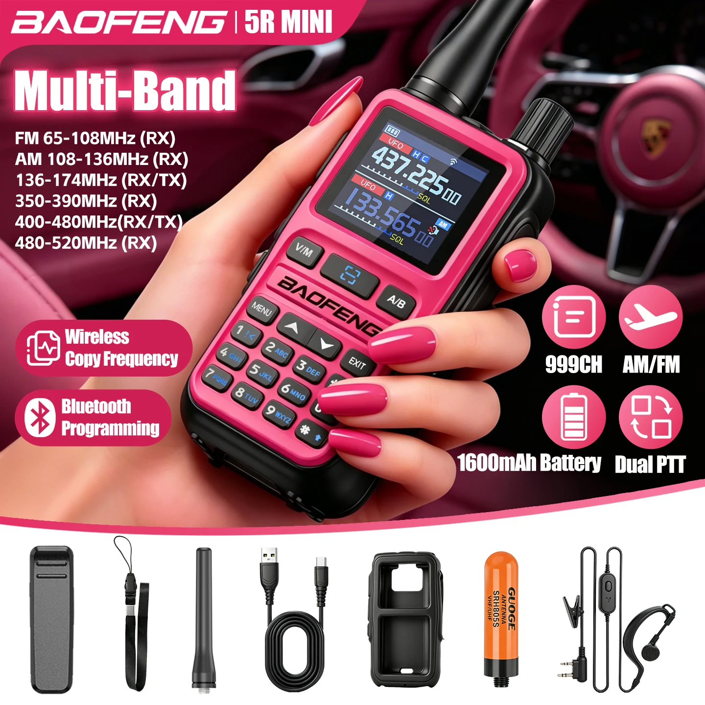 Best Mini Walkie Talkie with Airband: BAOFENG 5Rmini Review & Specs – Bluetooth Wireless Programming and Dual PTT - Image 4