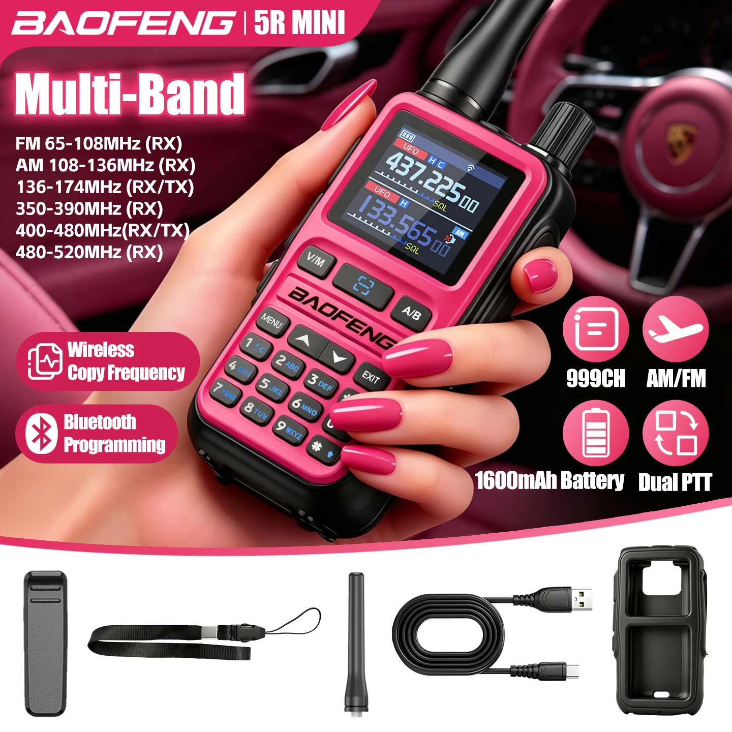 Best Mini Walkie Talkie with Airband: BAOFENG 5Rmini Review & Specs – Bluetooth Wireless Programming and Dual PTT - Image 6