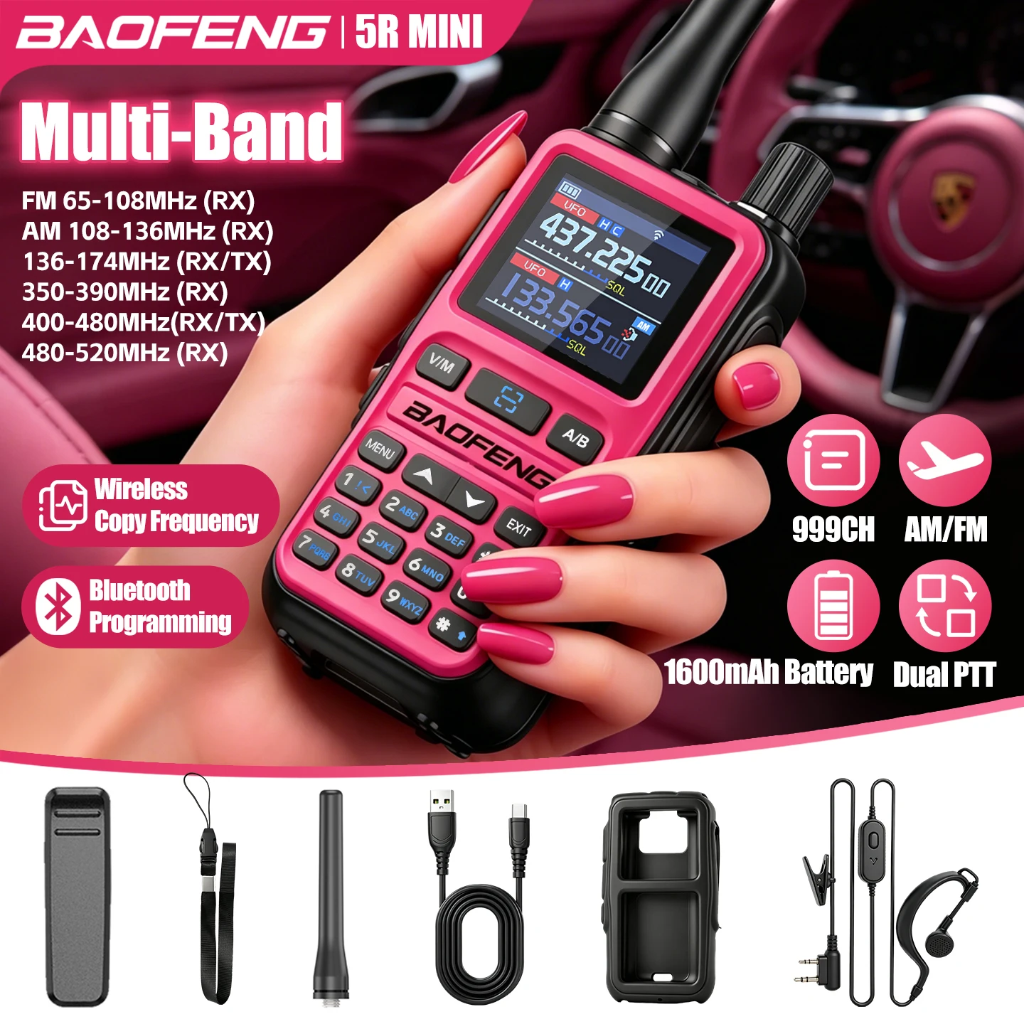 Best Mini Walkie Talkie with Airband: BAOFENG 5Rmini Review & Specs – Bluetooth Wireless Programming and Dual PTT - Image 5