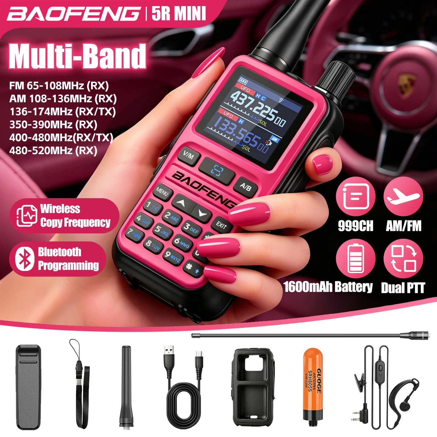 Best Mini Walkie Talkie with Airband: BAOFENG 5Rmini Review & Specs – Bluetooth Wireless Programming and Dual PTT - Image 3