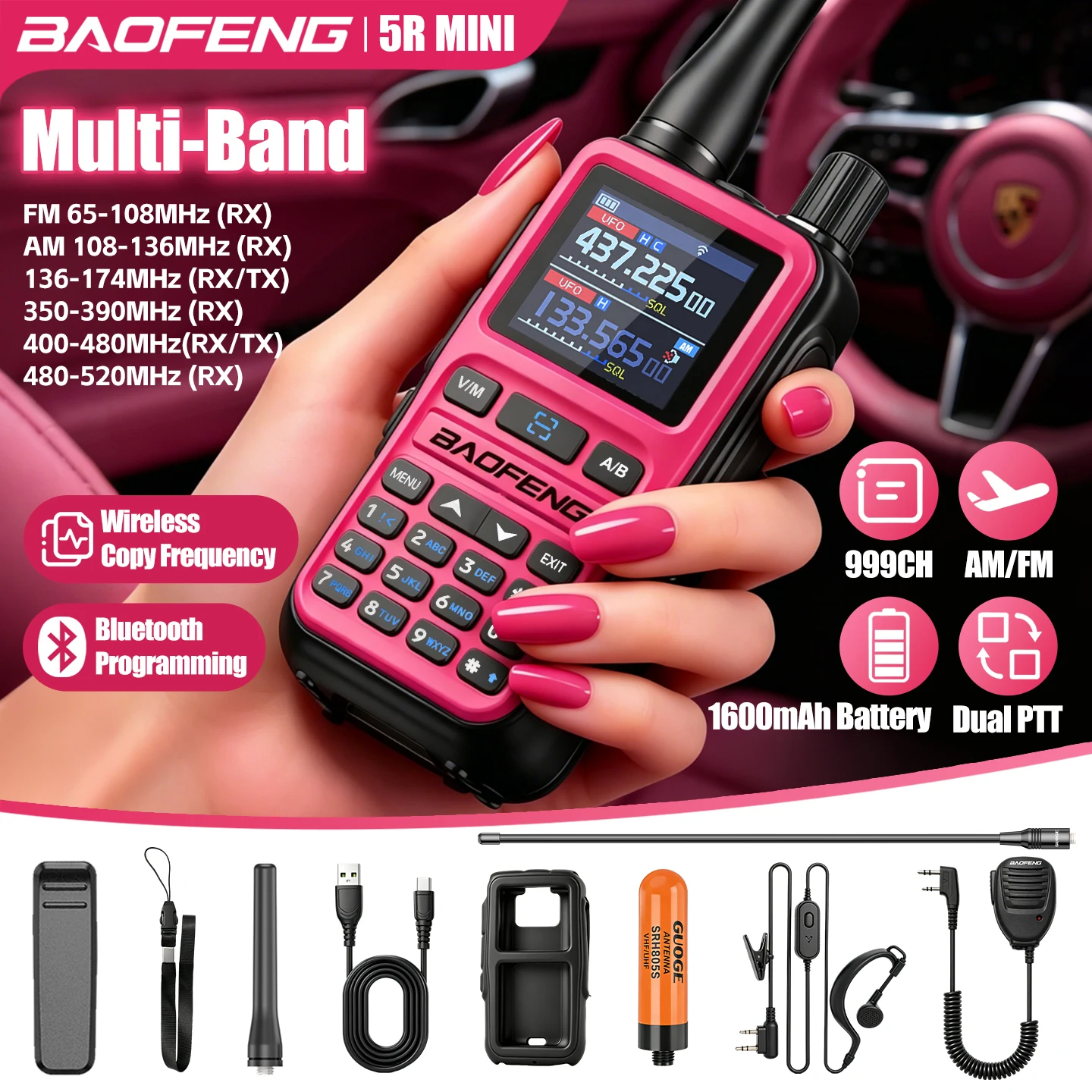Best Mini Walkie Talkie with Airband: BAOFENG 5Rmini Review & Specs – Bluetooth Wireless Programming and Dual PTT - Image 2