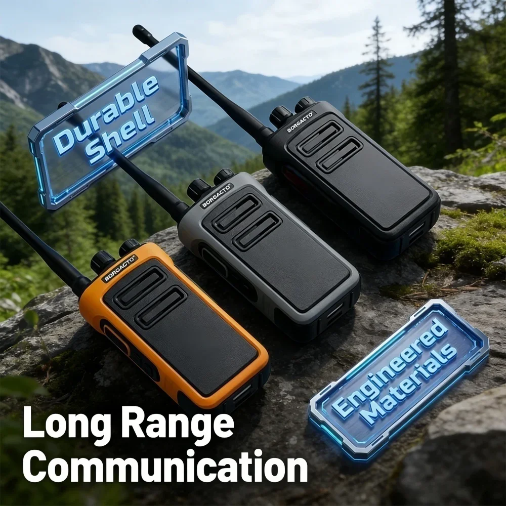 Rechargeable Waterproof Long Range Two Way Radio with One Key Decoding for Construction Security Office Use - Image 2