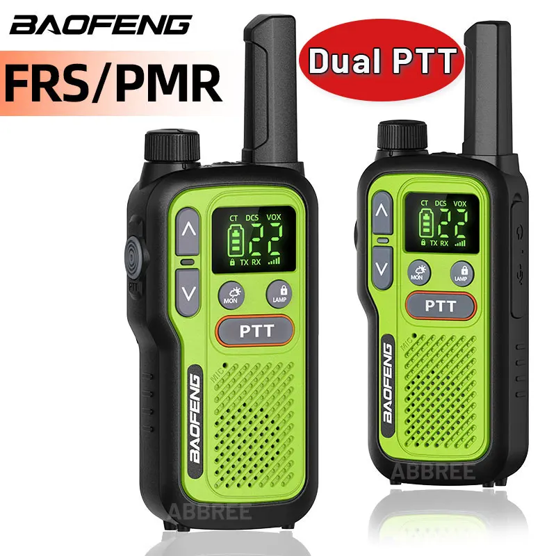 Pair Baofeng BF-T18 Dual PTT Handheld Transceiver, Slim 2-Way Radio with USB-C Charging & NOAA Weather Service